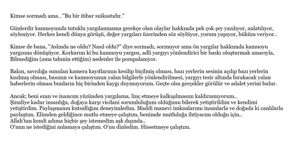 Halil Sezai Tutukluluk Açıklaması 1
